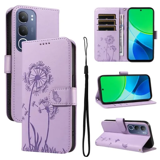 ART DANDELION Peňaženkové puzdro pre Vivo Y19s fialové