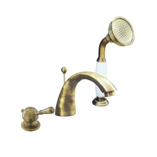 Vaňová batéria RAV Slezák LABE so sprchovacím setom stará mosadz L069.0SSM