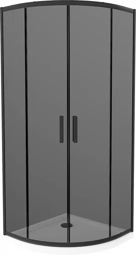 MEXEN/S - Rio sprchovací kút štvrťkruh 80x80, grafit, čierna + biela vanička so sifónom 863-080-080-70-40-4110B