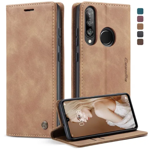 CASEME Flipové puzdro pre Huawei P30 Lite svetlohnedé
