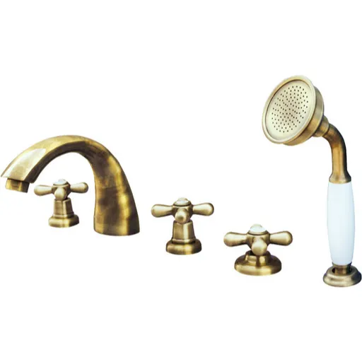 Vaňová batéria RAV Slezák MORAVA so sprchovacím setom stará mosadz MK169.0PSM