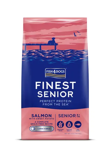 FISH4DOGS Granule veľké pre starších psov Finest losos so sladkými zemiakmi 12kg, 8+