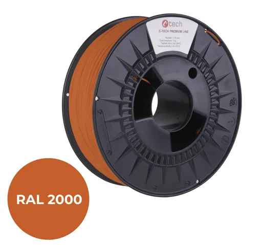 C-TECH tlačová struna PREMIUM LINE ( filament ) , ABS, žltooranžová, RAL2000, 1,75mm, 1kg
