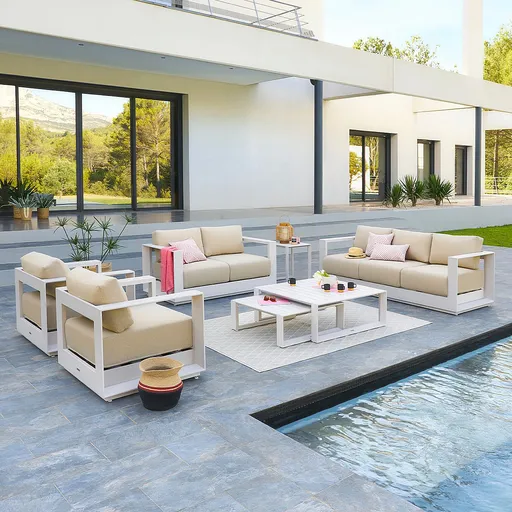 Hliníková zostava pre 7 osôb MADRID (cappuccino)