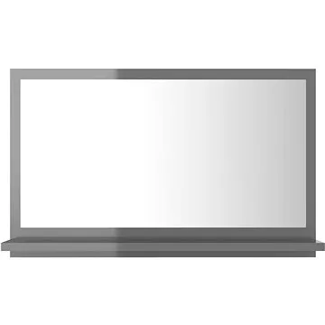 Kúpeľňové zrkadlo sivé vysoký lesk 60 × 10,5 × 37 cm drevotrieska 804570