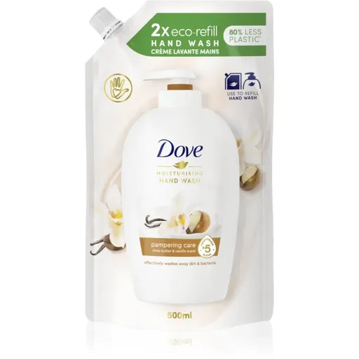 Dove Purely Pampering Shea Butter & Vanilla tekuté mydlo náhradná náplň bambucké maslo a vanilka 500 ml