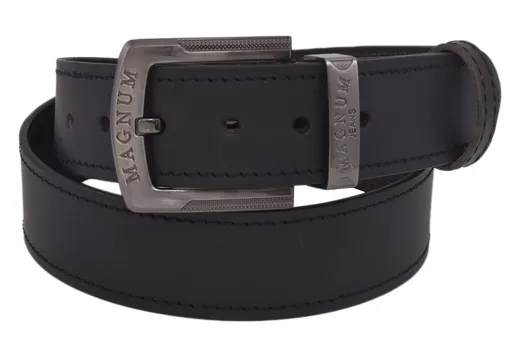 Pánsky kožený opasok 763-40-12 čierny prešitý pracka Magnum