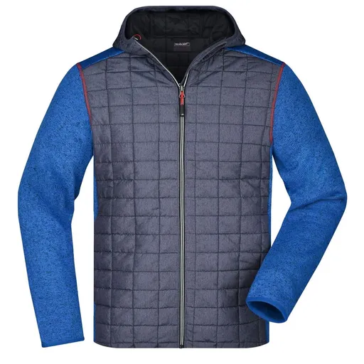 James & Nicholson (Daiber) Pánska hybridná bunda JN772 - Kráľovsky modrý melír / antracitový melír | L