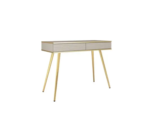ArtPS Toaletný stolík BIJOU T-102 MDF | béžová / zlaté nohy