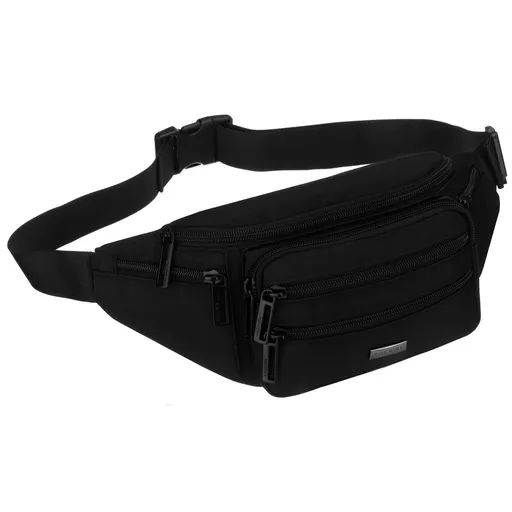 Pánska čierna športová ľadvinka Rovicky so 6 vreckami a nastaviteľným popruhom