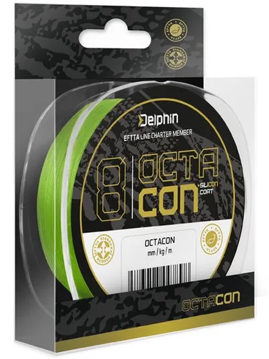 Delphin splietaná šnúra octacon fluo zelená 135 m  - 0,16 mm 10 kg