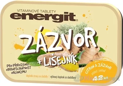 energit Zázvor + Lišajník s príchuťou citrón a zázvor 42 tabliet