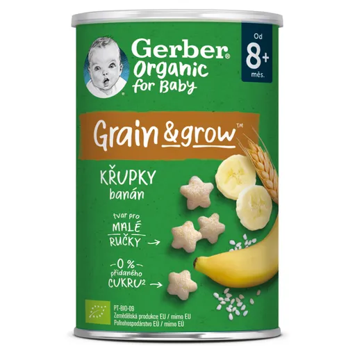 GERBER Chrumky banánové BIO 35 g 8m+
