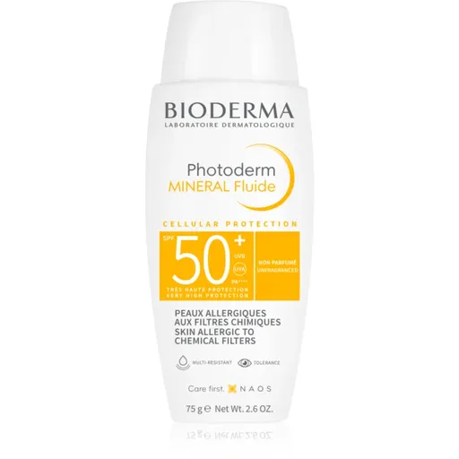 Bioderma Photoderm Mineral Fluid ochranný fluid bez chemických filtrov SPF 50+ 75 g