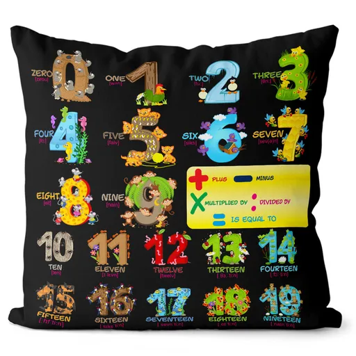 Vankúš Anglické číslice (Velikost: 55 x 55 cm)