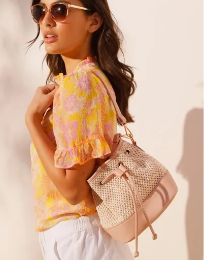 Kabelka z 2 materiálov