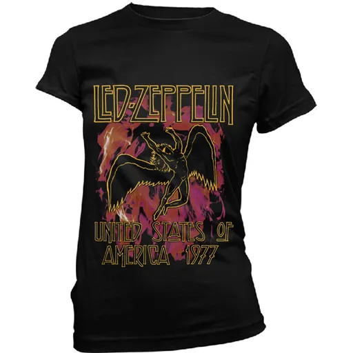 Led Zeppelin tričko Black Flames Čierna XXL