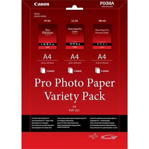 Canon Photo Paper Pro Variety Pack PVP-201 6211B021, A4, 15ks, biely, foto papier