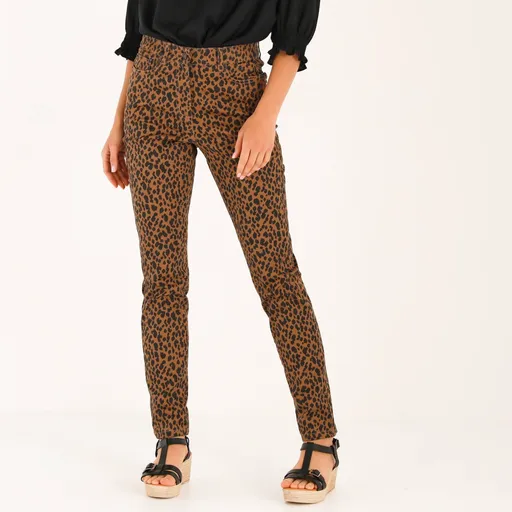 Úzke dlhé nohavice so zvieracou kresbou