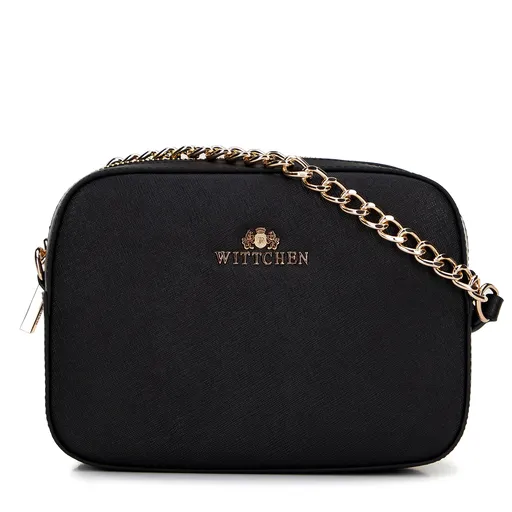 Dámska saffiano kožená kabelka Wittchen s retiazkou 29-4E-019-1G