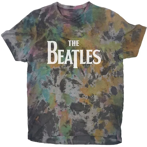 The Beatles tričko Drop T Logo Šedá S