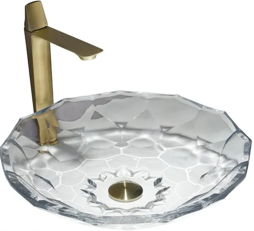 MEXEN - Inga sklenené umývadlo na dosku 44 x 44, transparent 24074400