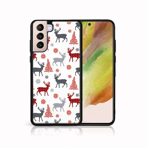 MY ART Kryt s vianočným dizajnom Samsung Galaxy S22 5G DEER (068)