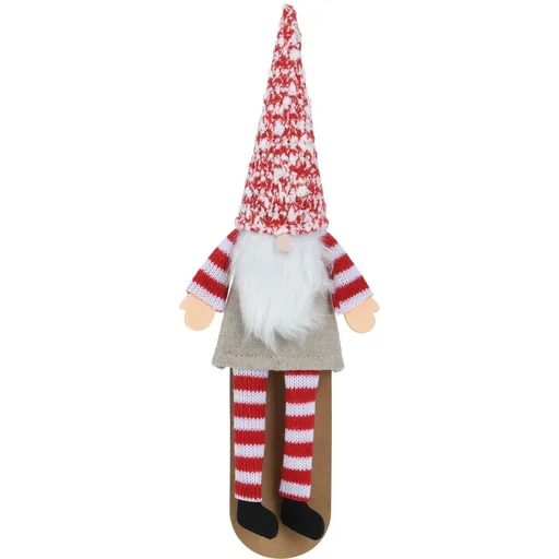 Vianočná dekorácia na fľašu Škriatok, 29 cm, červená