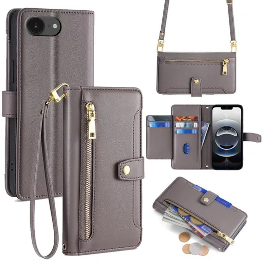 PASTEL Peňaženkové puzdro pre Apple iPhone 16e šedé