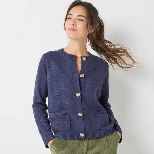 Sveter na zapínanie s perličkovým vzorom