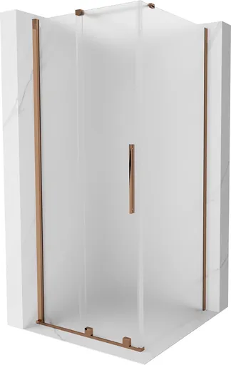 MEXEN/S - Velár sprchovací kút, posuvné dvere 110 x 110, dekor, ružové zlato 871-110-110-31-60
