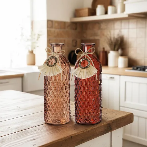 Gilde Vázy Ibiza, růžová a hnědá, sada 2 ks