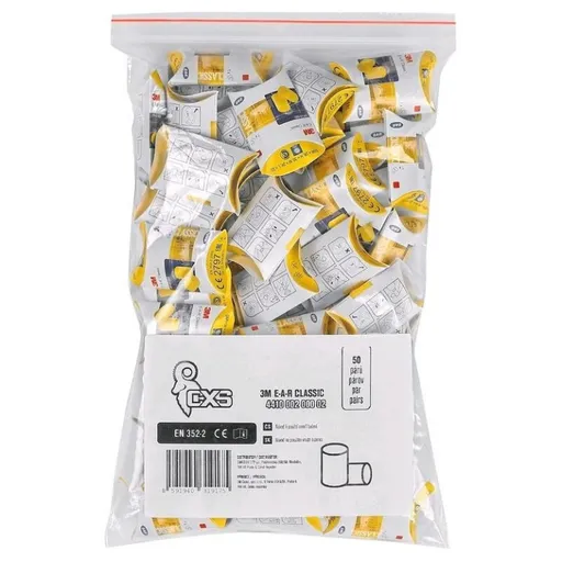 Jednorazové zátkové chrániče sluchu 3M EAR CLASSIC 50 párov