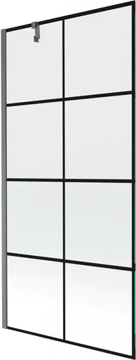 MEXEN/S - Next vaňová zástena FIX 90 x 150, čierna vzor, grafit kartáčovaná 895-090-000-00-77-66