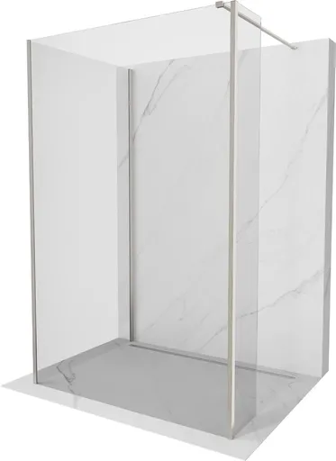 MEXEN/S - Kioto Sprchová zástena WALK-IN 120 x 95 x 30, transparent, nikel kefovaná 800-120-095-221-97-00-030