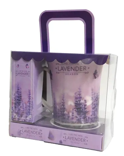 MAKRO - Hrnček levanduľa 300ml v darčekovej taštičke s uškom