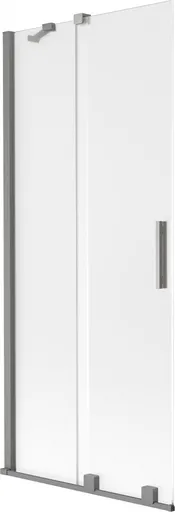 MEXEN/S - Velár dvojkrídlová posuvná vaňová zástena 85 x 150, dekor, grafit metal 896-085-000-31-95
