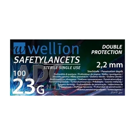 Wellion SAFETYLANCETS 23G - Lanceta bezpečnostná
