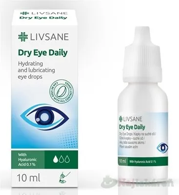 Livsane Očné kvapky suché oči bez konzervantov s 0,1% HA 10 ml