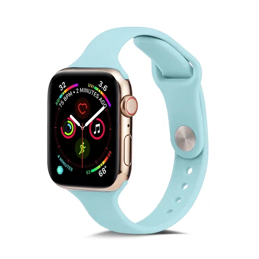 THIN Silikónový remienok Apple Watch Ultra 1 / 2 / 3 (49mm) / 9 / 8 / 7 (45mm) / 6 / SE / 5 / 4 (44mm) / 3 / 2 / 1 (42mm) LIGHT BLUE