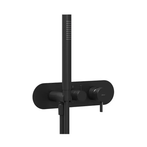 Sprchová a vaňová batéria Ravak Espirit so sprchovacím setom čierna matná X070287