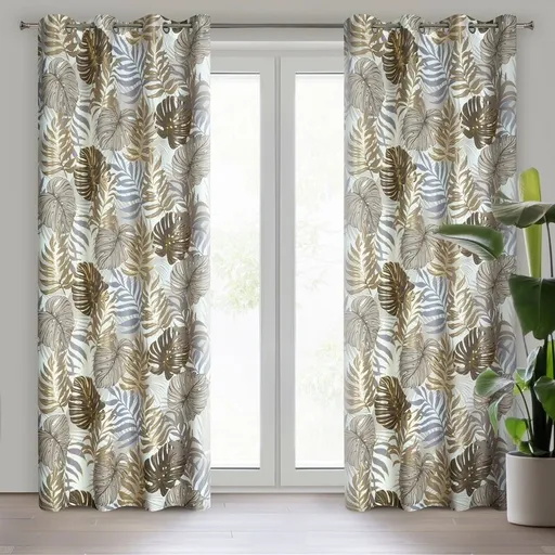 ArtFir Záves KORFU K | hnedá/zlatá 140 x 250 cm