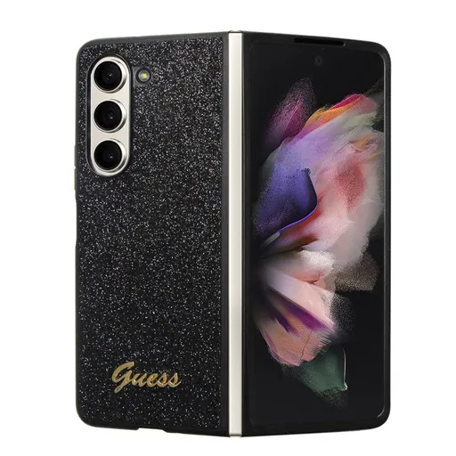 GUESS GLITTER FLAKES Obal Samsung Galaxy Z Fold5 5G čierny