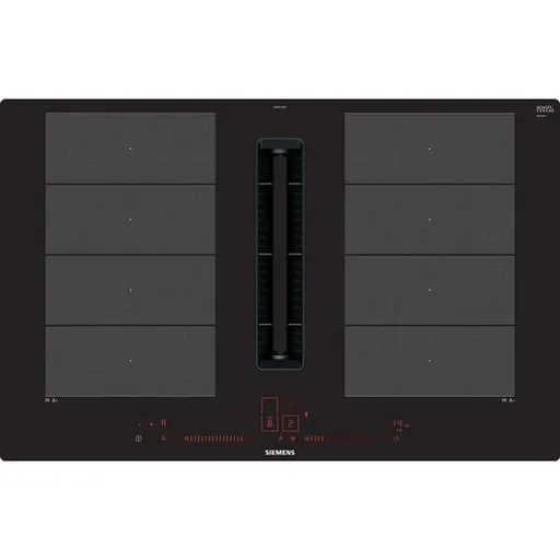 Indukčná varná doska Siemens s odsávaním 80 cm zápustný design, inštalácia do roviny pracovnej dosky EX801LX67E