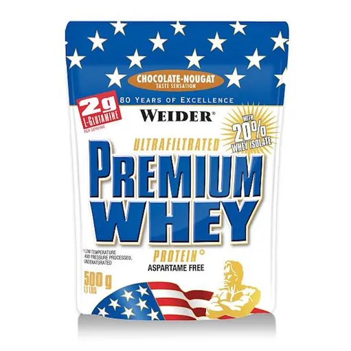 WEIDER Premium whey srvátkový proteín príchuť čokoláda a nugát 500 g