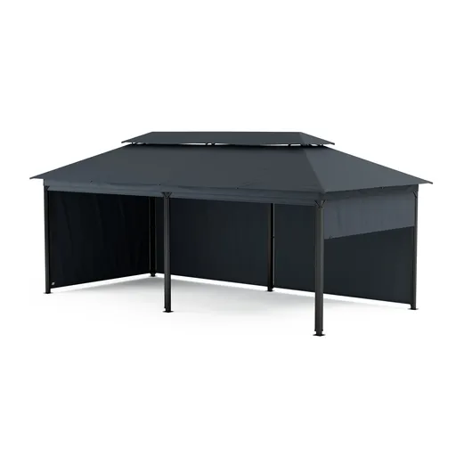 Blumfeldt Grandezza Cortina záhradný altánok 3x6 m, odolný voči poveternostným vplyvom, prášková farba, bočné rolety