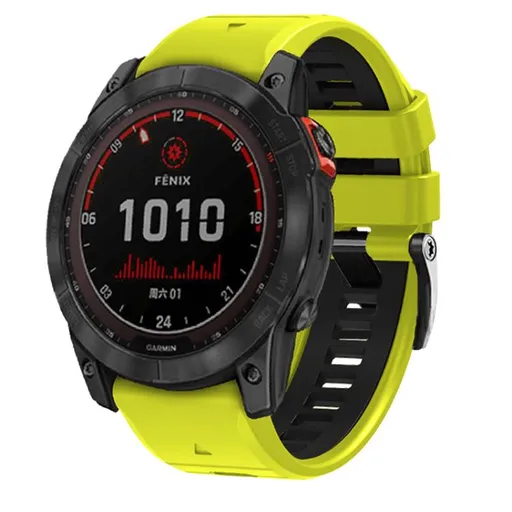 SPORTY QUICK FIT Vymeniteľný silikónový remienok Garmin - šírka 22mm LIME-BLACK