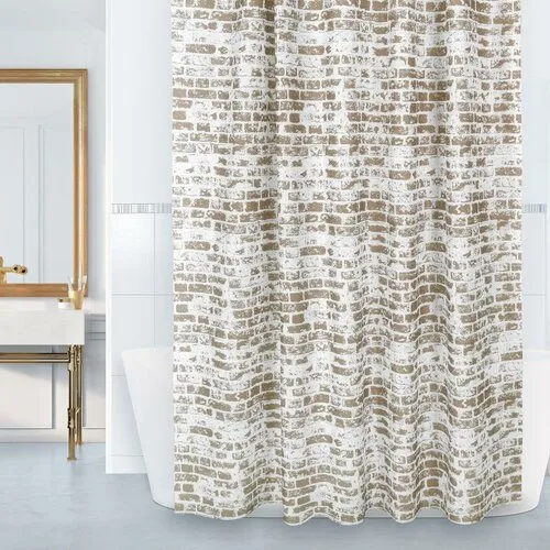 Bellatex Kúpeľňový záves Stena hnedá, 180 x 200 cm