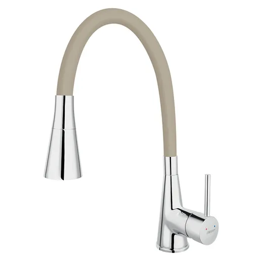 Drezová batéria Novaservis so silikónovým ramienkom béžová/chrom 70720,0BE