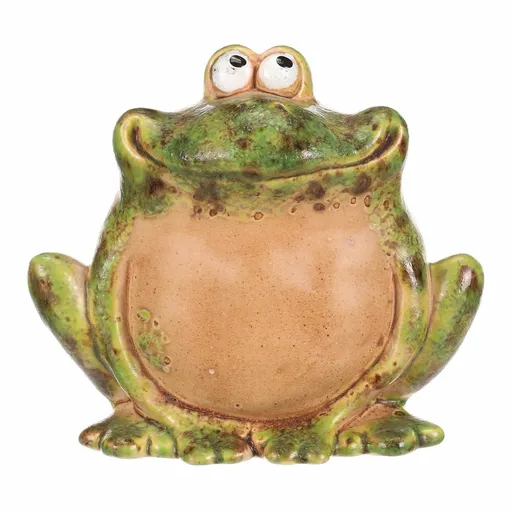 Keramická záhradná dekorácia Roztomilá žaba, 13 x 10 x 12 cm, 13 cm